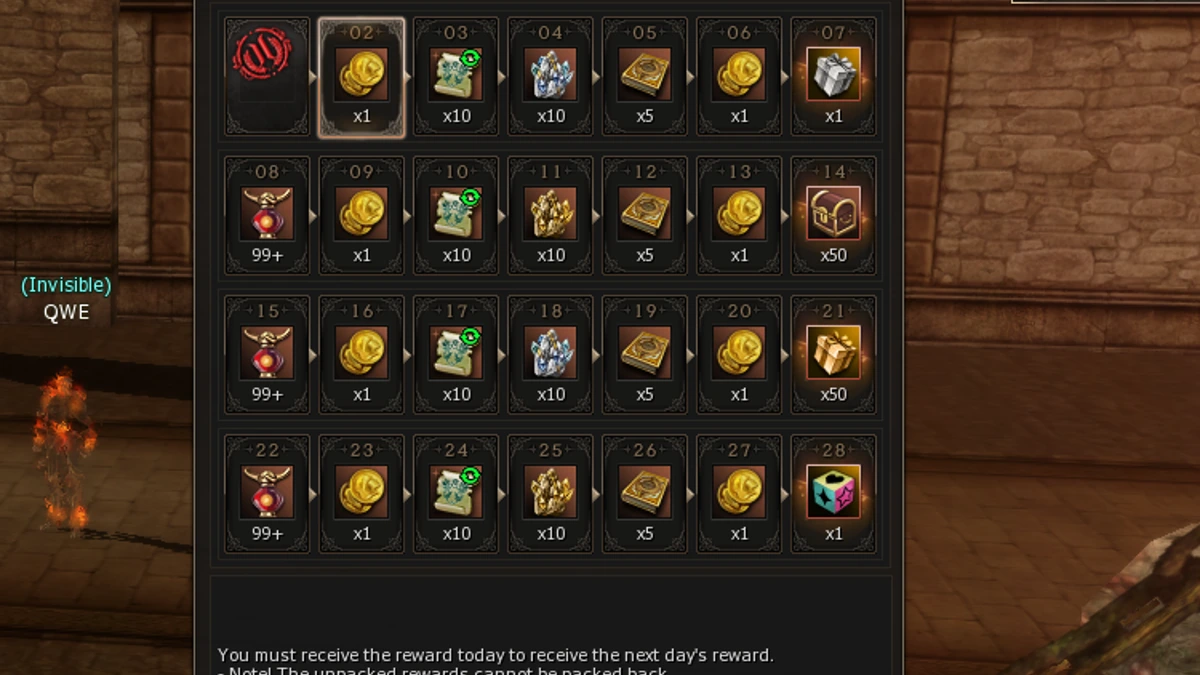 Attendance Check rewards on Mirage World