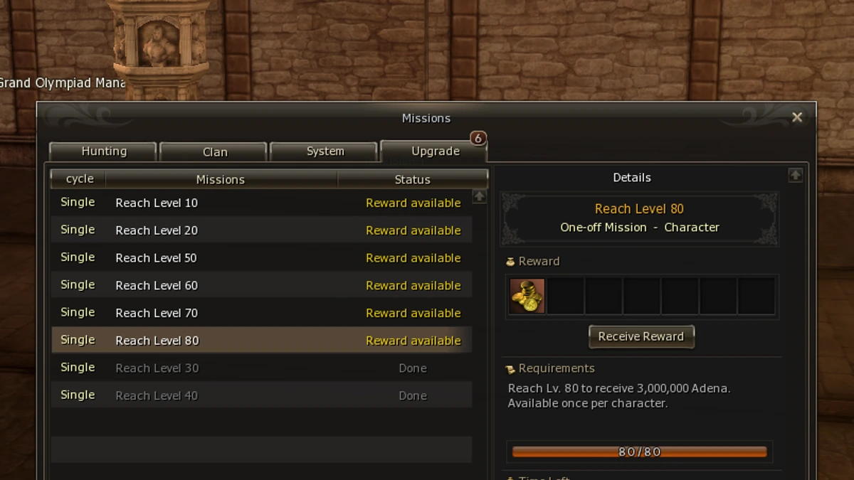 Upgrade missions on Mirage World