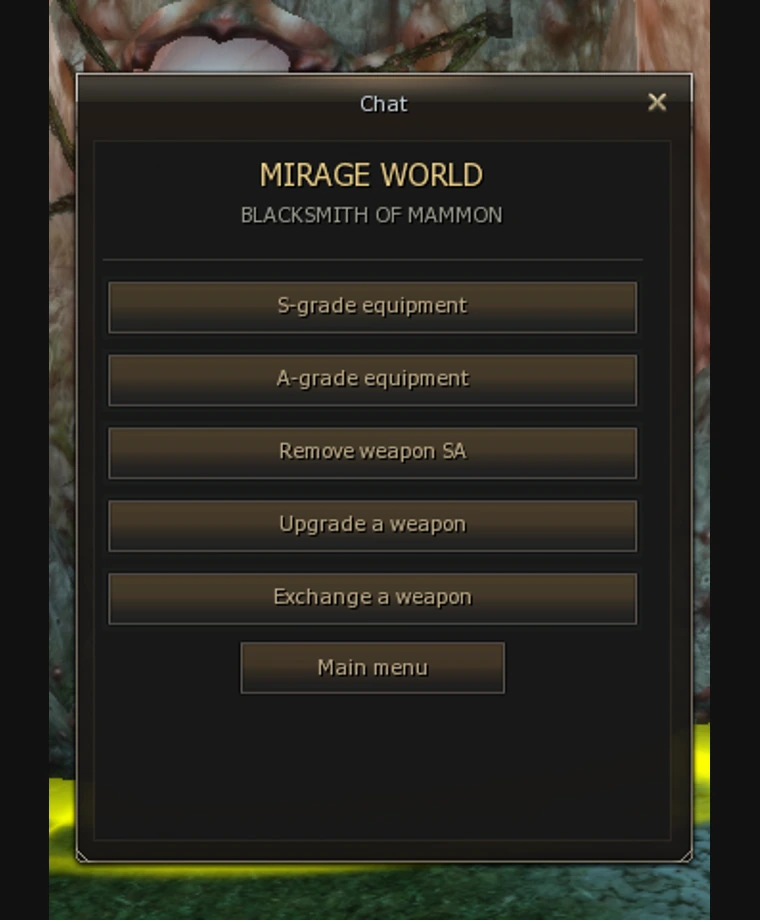 Blacksmith service on Mirage World